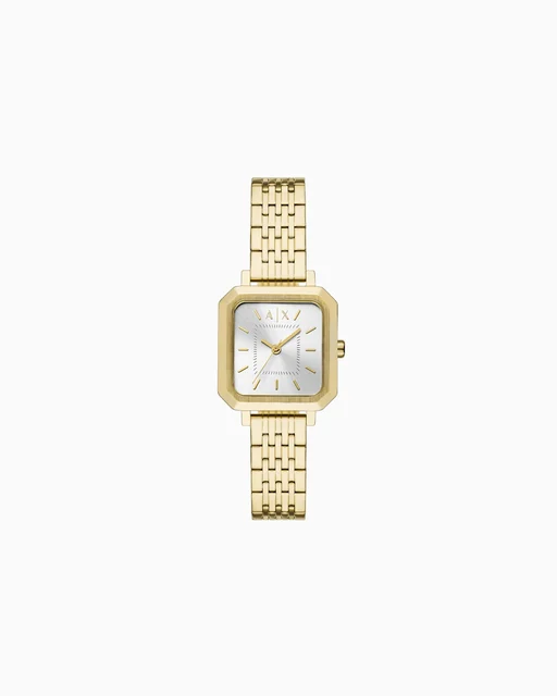 Armani Exchange Three-Hand Gold-Tone Stainless Steel Watch AX5725 kol saati