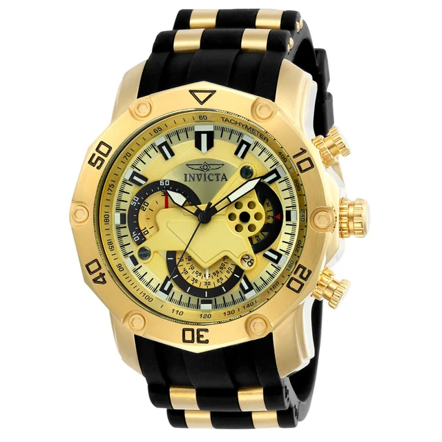 Invicta Open Box Pro Diver SCUBA Watch - 50mm. Gold, Black (AIC-23427) kol saati