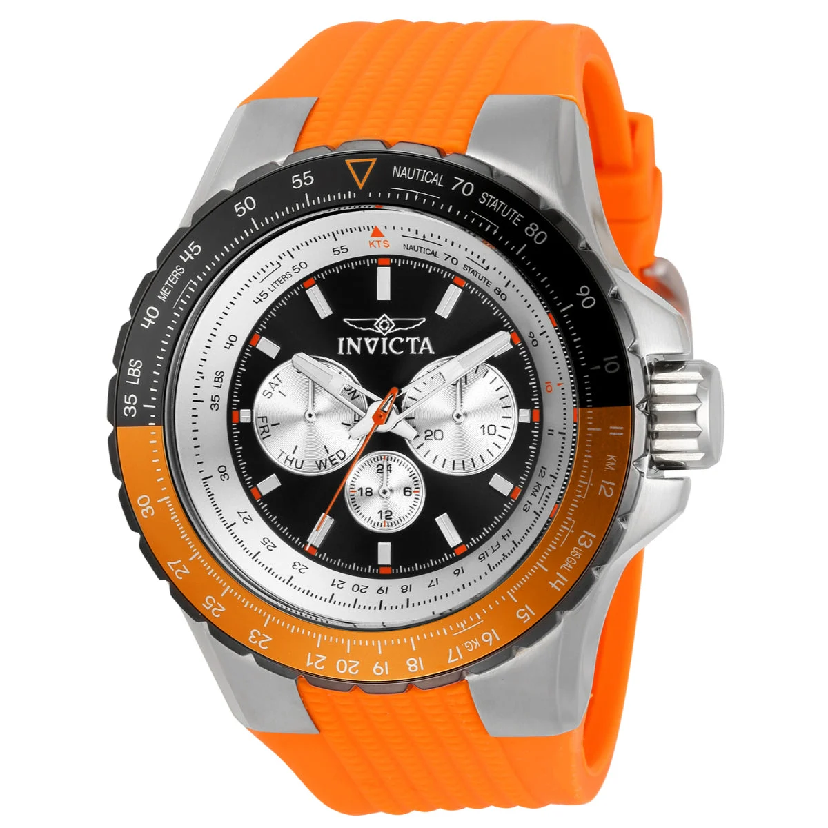 Invicta Aviator Skyshock Watch - 50mm. Orange (33035) 50 mm kol saati