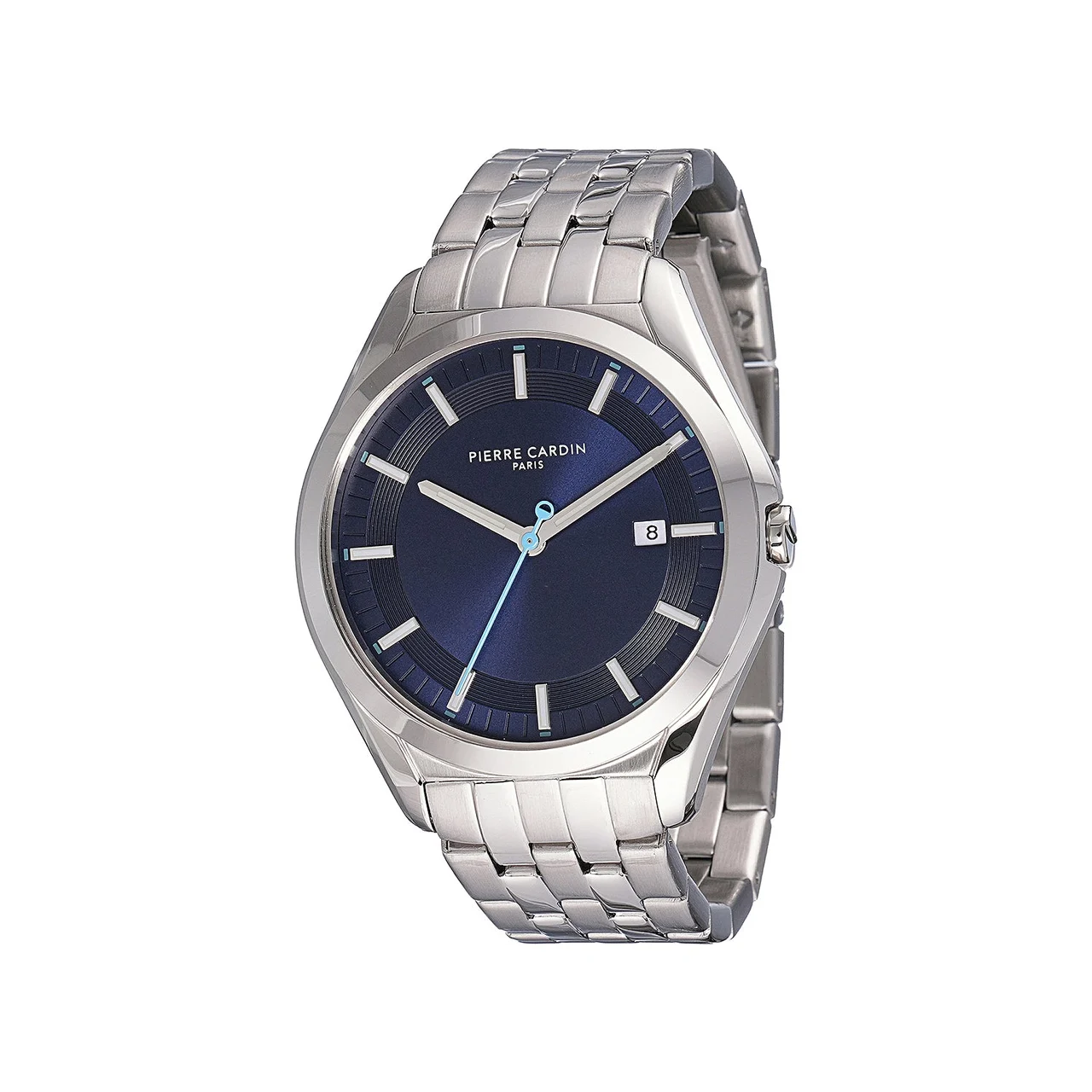 VAUGIRARD Men’s 42mm Classic Watch - Silver Case, Blue Dial with Silver Metal Strap CF.1005.MS.3 42 mm kol saati