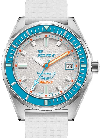 Squale Matic S White Mosaic Rubber MATICLBWT.MRWT/SQ kol saati