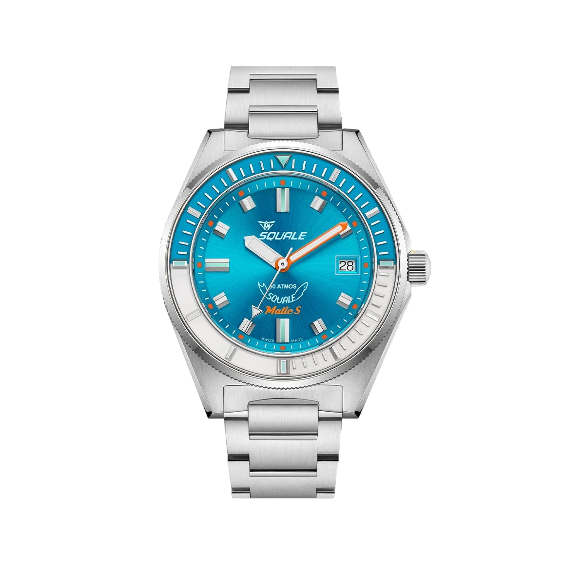 Squale Matic S 39.5mm - Light Blue on Bracelet MATICLBWLB.SSBX 39.5 mm kol saati