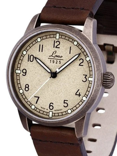 Laco New Vintage Look 21 Automatic Watch with Aged Patina Case #861785 42 mm kol saati