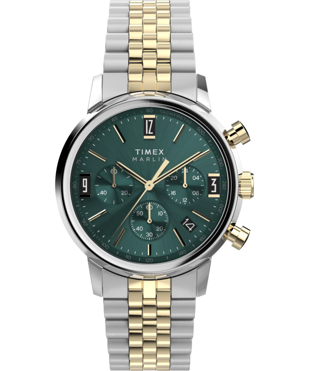 Timex Marlin® Chronograph Tachymeter 40mm Stainless Steel Bracelet Watch TW2W60000 40 mm kol saati