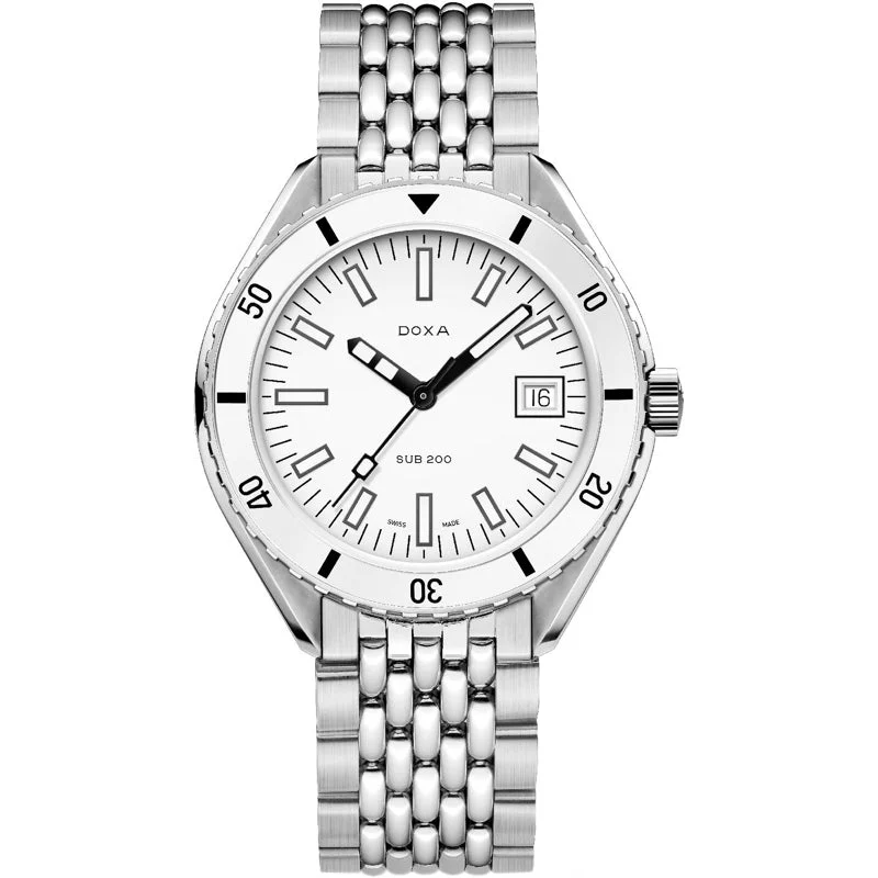 Doxa Sub 200 Whitepearl 799.10.011.10 on Bracelet 42 mm kol saati