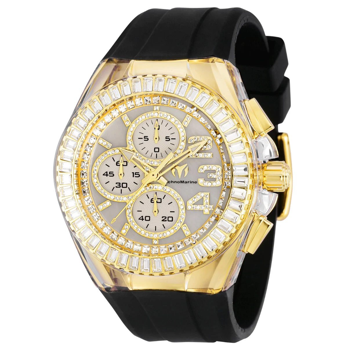 Technomarine Cruise Glitz Watch w/ Mother of Pearl Dial - 45mm, Black (ZG-TM-121028) 45 mm kol saati