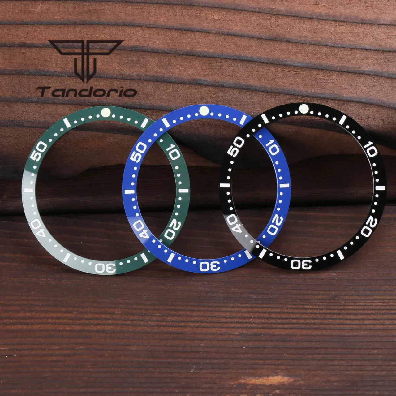 Tandorio Bezel 39mm*33mm Watch Bezel Insert Ceramic/Aluminum Material Black/Blue/Green/Silver Watch Spare Parts Fit 12000028540213427 39 mm kol saati