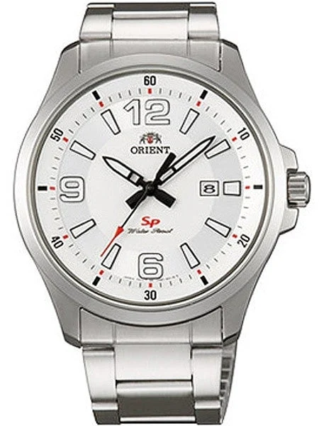 Orient Commander Quartz Watch with Crisp White Dial and Date #UNE1006W 42 mm kol saati