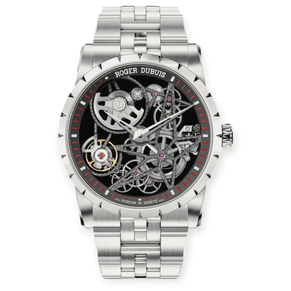 Roger Dubuis Excalibur 42MM Stainless Steel Dark G PRE-OWNED ROGER DUBUIS EXCALIBUR 42MM STAINLESS STEEL DARK G 42 mm kol saati