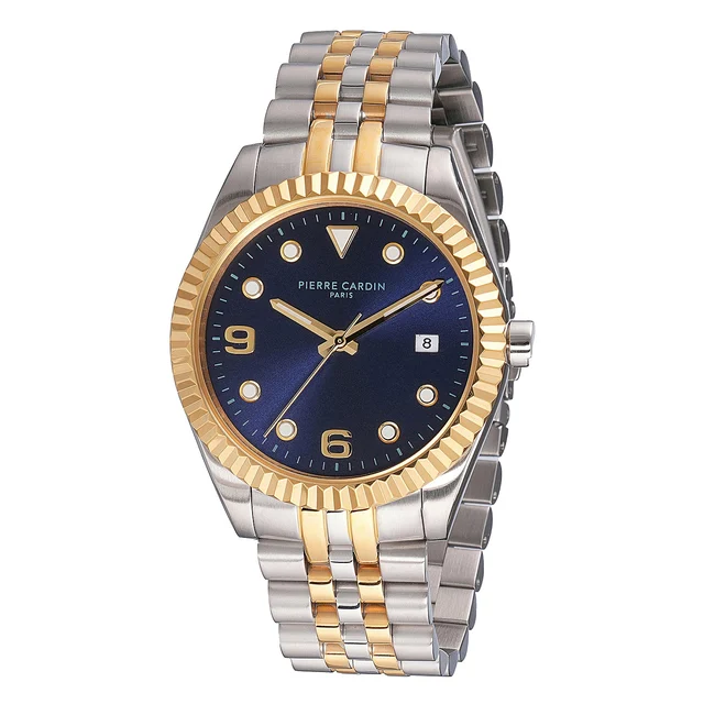 OPERA MENS Timbre Men’s Watch - Two-Tone Gold & Silver Case, Blue Dial with Gold Markers a