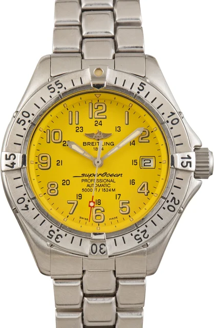 Breitling Superocean Yellow Arabic Dial A17045 kol saati