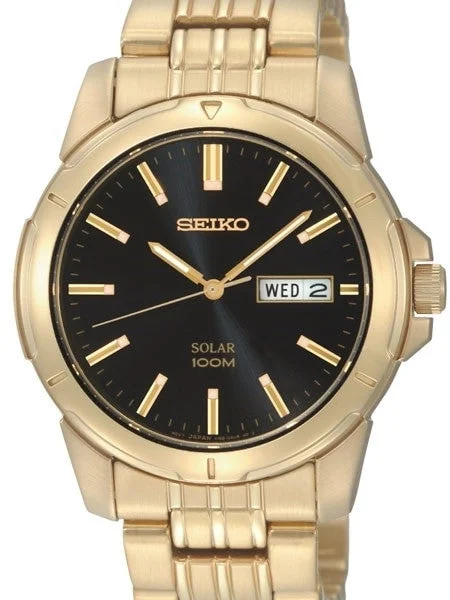 Seiko Core Series Solar Watch with 40mm Goldtone Case and Bracelet #SNE100 40 mm kol saati