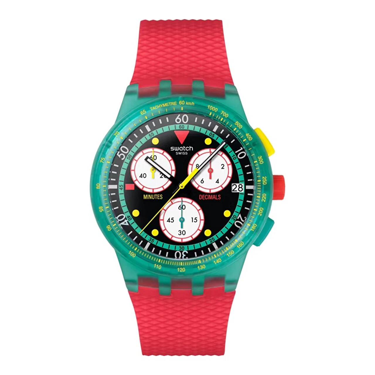 Swatch Neon Emerald Chrono SUSG409 42 mm kol saati
