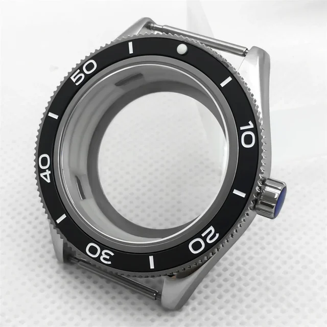 Tandorio Fifty Fathom Case 41.5mm stainless steel case ceramic bezel sapphire glass with N