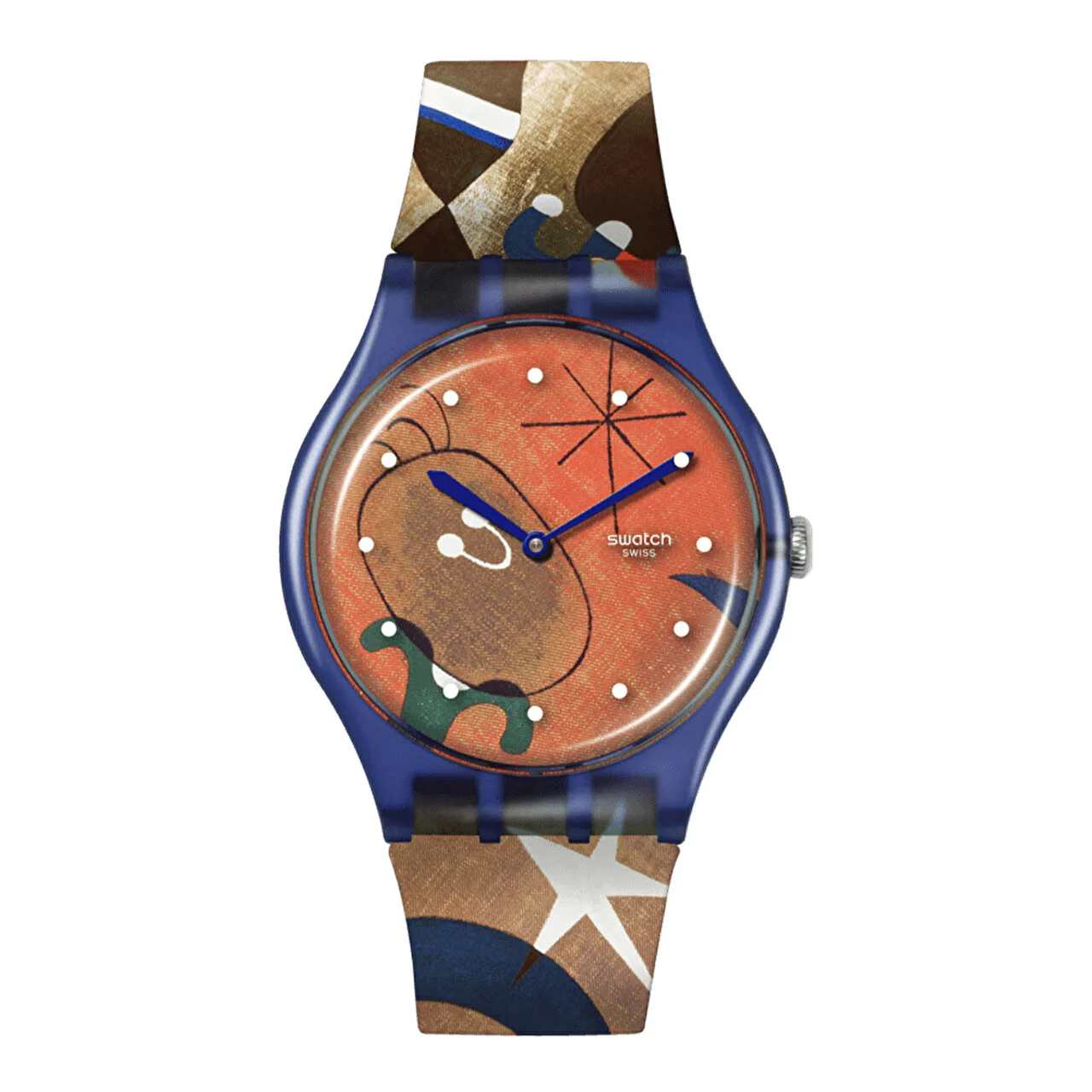 Swatch Miro's Women & Bird In The Moonlight SO29Z136 41 mm kol saati