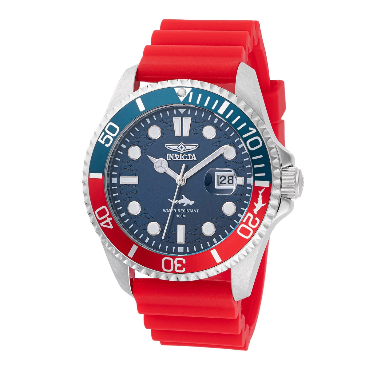 Invicta Pro Diver Shark Watch - 43mm. Red (47164) 43 mm kol saati