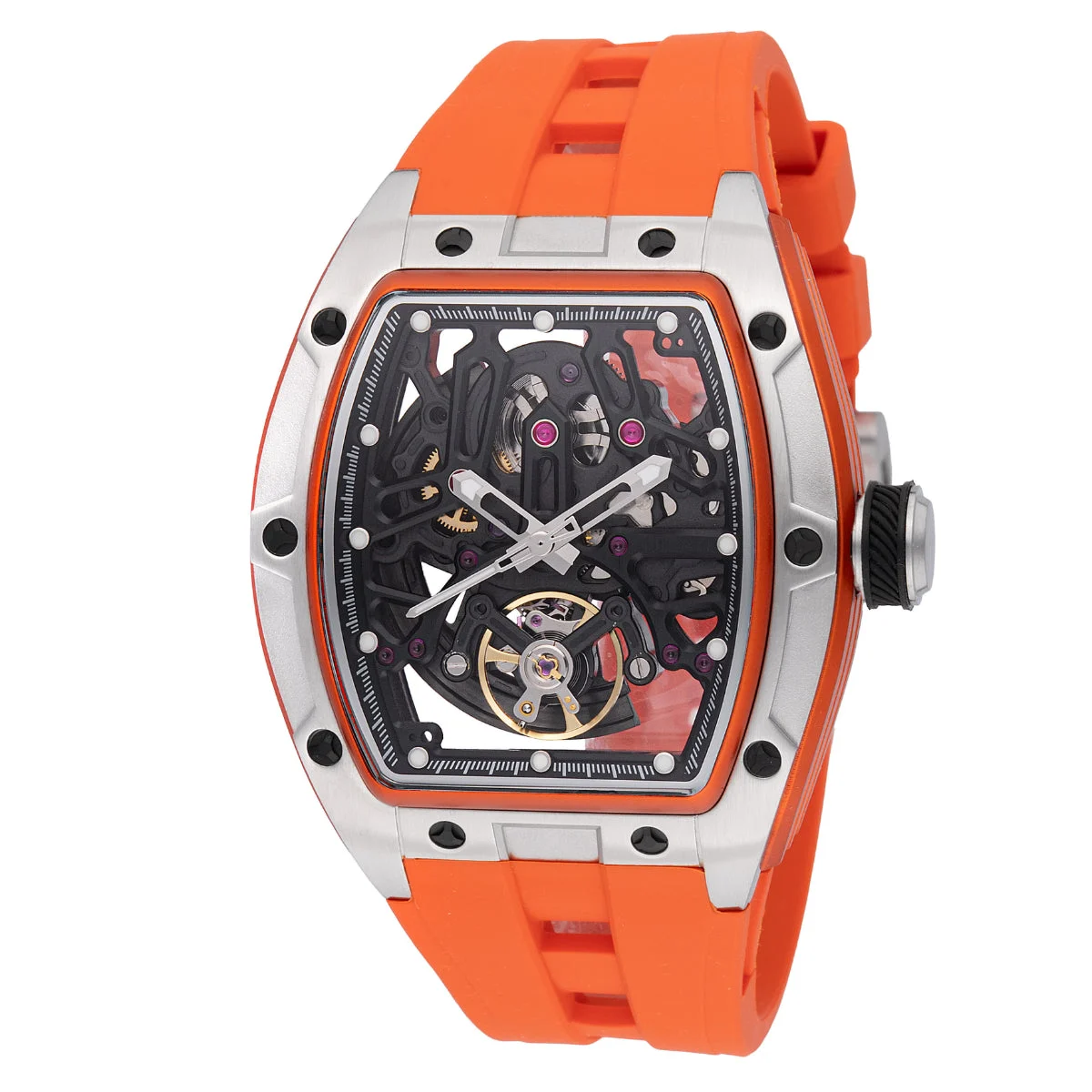 Invicta Rally Orberus Automatic Watch w/ Skeleton Dial - 44mm. Orange (49033) 44 mm kol saati