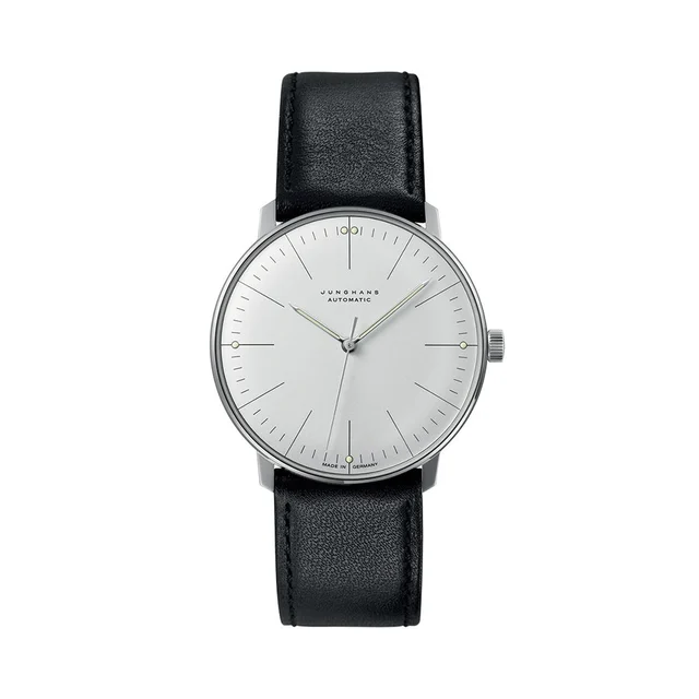 Junghans Max Bill Automatic Sapphire Crystal 38mm - White on Leather Strap 027.3501.02 kol