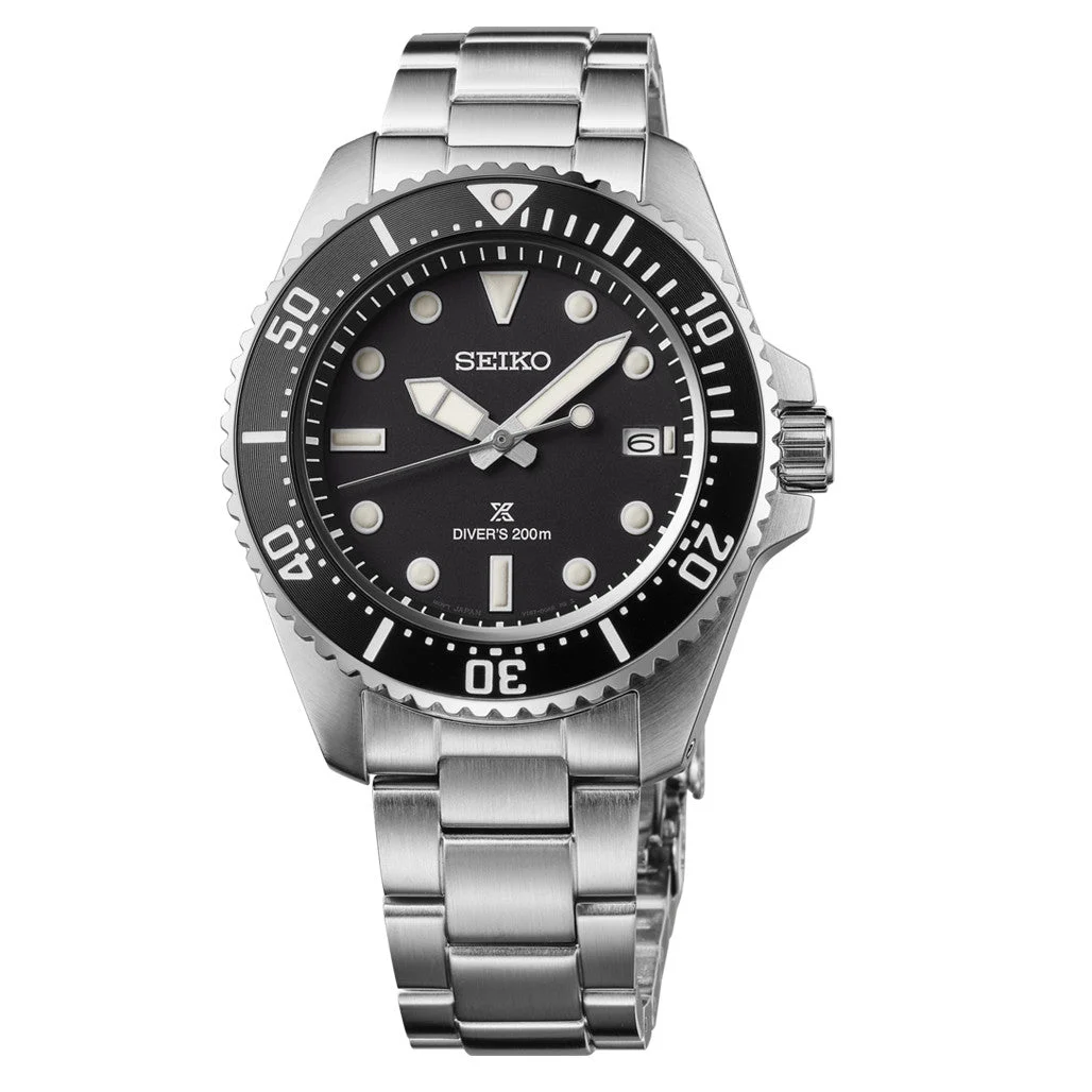 Seiko Prospex Black Dial Solar Dive Watch #SNE597 41 mm kol saati