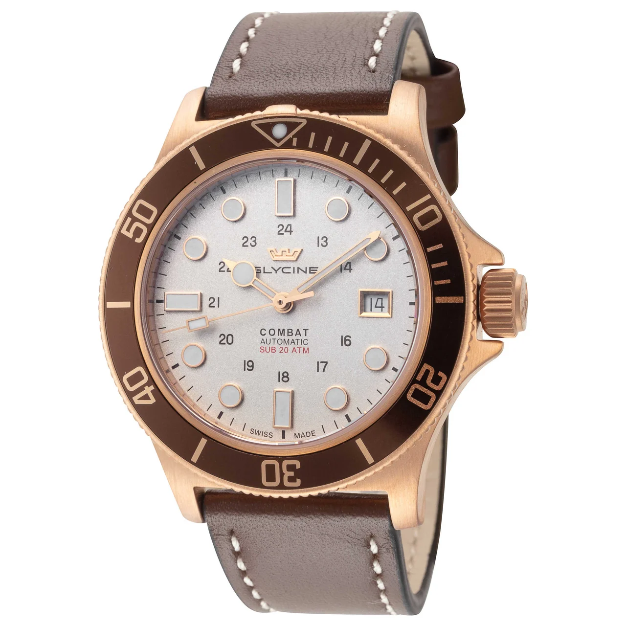 Glycine Combat Sub Bronze Watch GL0547 kol saati