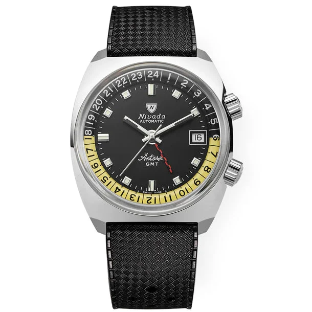 Nivada Grenchen Antarctic GMT Rubber Tropic 32043A01 36 mm kol saati