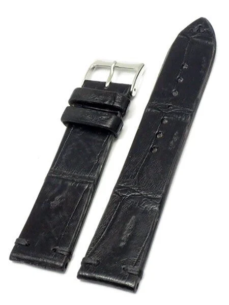 Toscana Handmade Italian Vintage Style Black Crocodile with Hand-Stitching #ML-900-VIN01 ML-900-VIN01-0001 kol saati