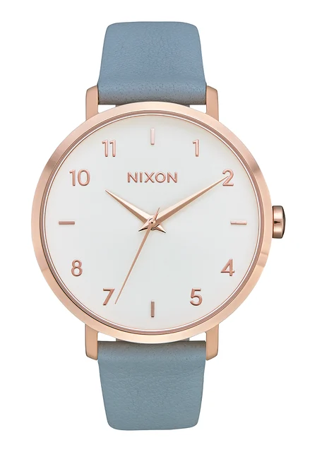Nixon US Arrow Leather - Rose Gold / Blue A1091-2704-00 kol saati