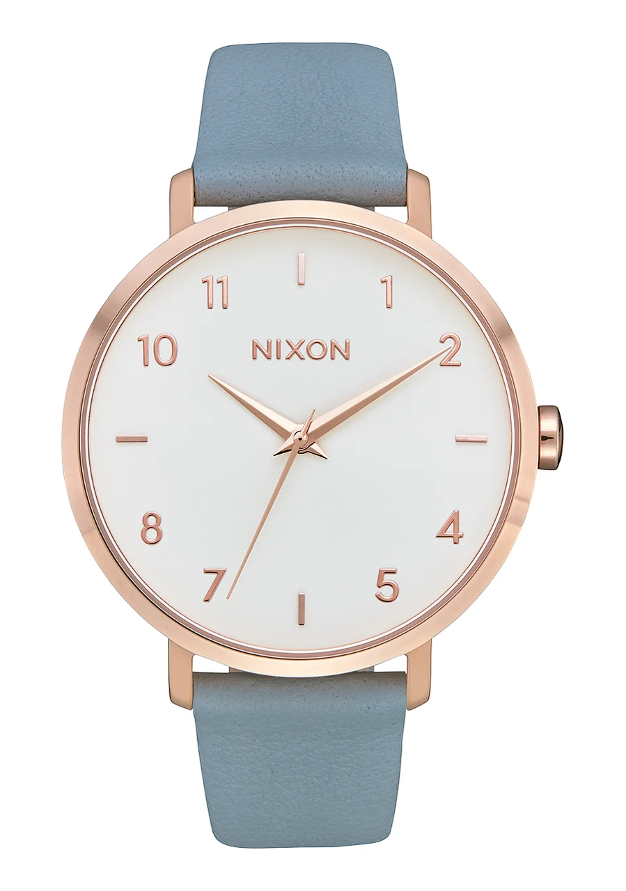 Nixon US Arrow Leather - Rose Gold / Blue A1091-2704-00 kol saati