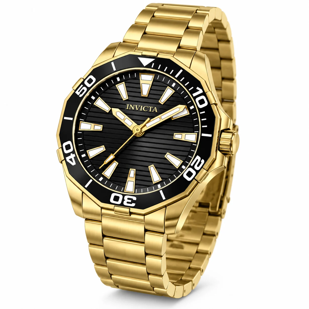 Invicta Diver Meridian Watch - 46mm. Gold (69236) 46 mm kol saati