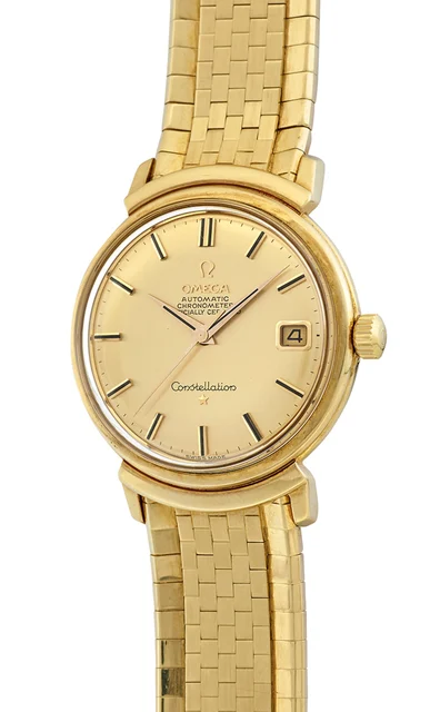 OMEGA OMEGA REF. BA 168.002, CONSTELLATION, 18K YELLOW GOLD, WITH ORIGINAL BOX AND EXTRACT