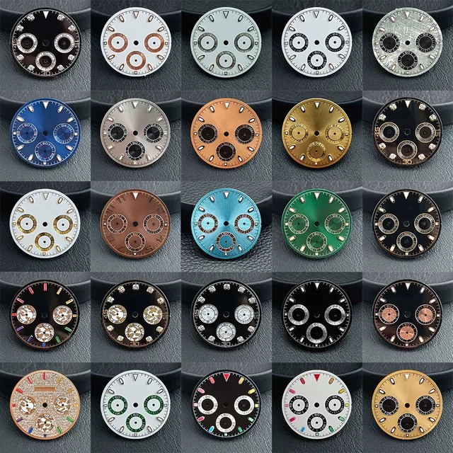 Tandorio Dial luminous suitable for multi-function quartz movement Chronograph and support