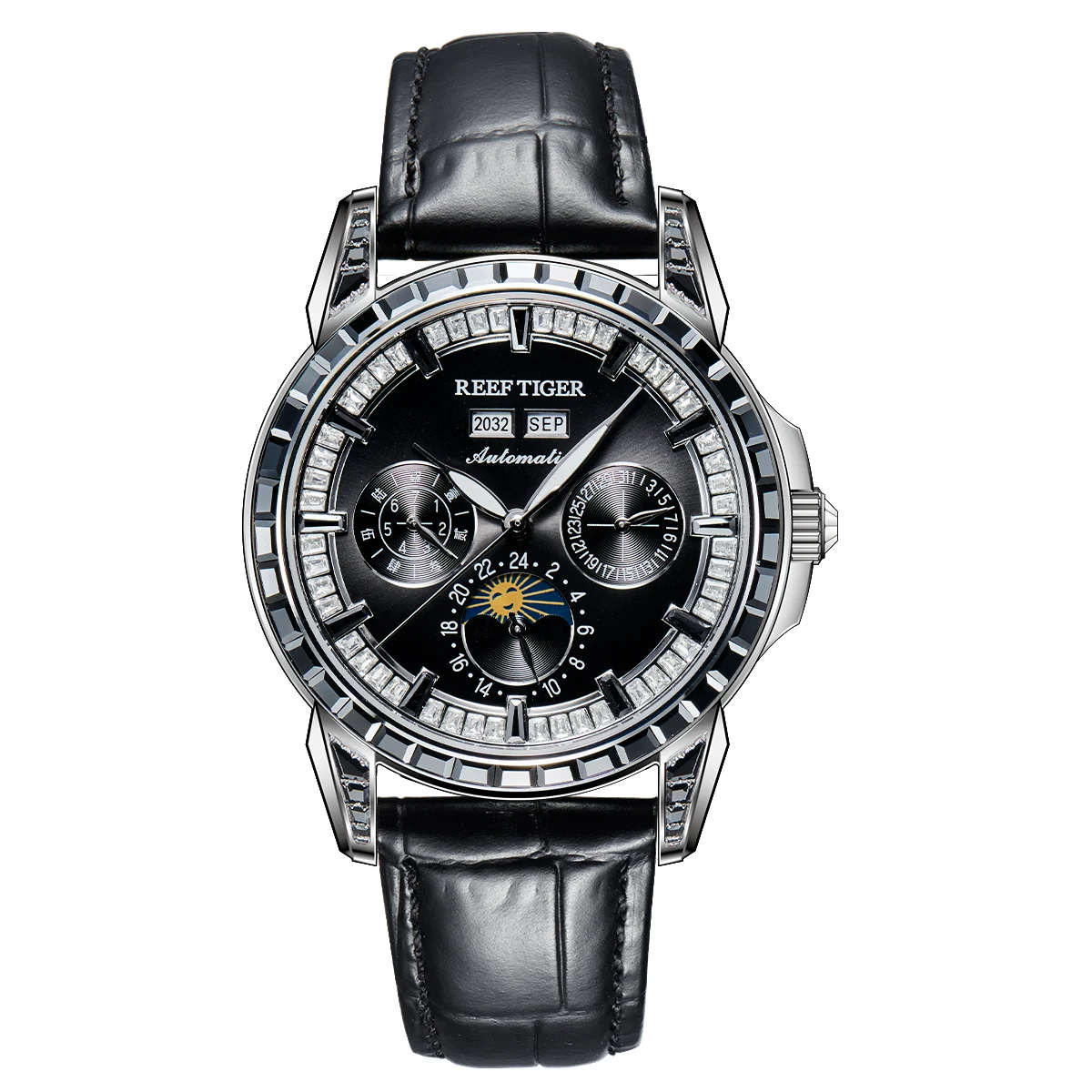 Reef Tiger Moon Phase RGA1988-YYBBD 43 mm kol saati