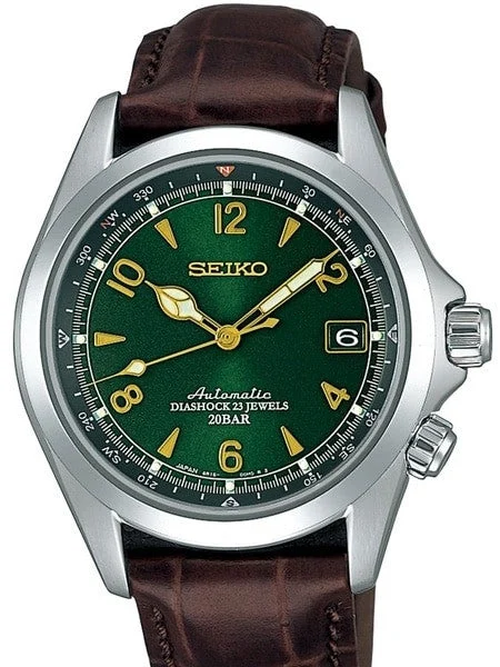 Seiko Green Dial Automatic Alpinist Field Watch with 38mm Case, and Sapphire Crystal #SARB017 38 mm kol saati