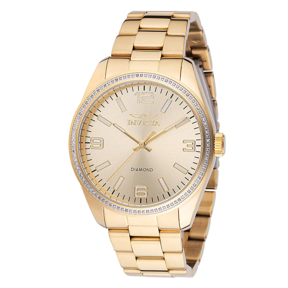 Invicta Elite Diamond 0.37 Carat Diamond Watch - 43mm, Gold (48737) 43 mm kol saati