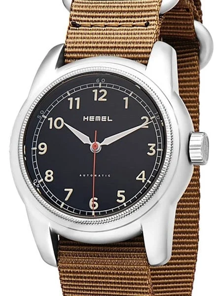 Hemel Track Automatic Military-Styled Watch with Bead Blasted Case and Sapphire Crystal #H