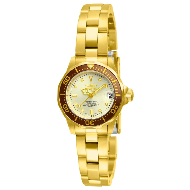 Invicta Pro Diver Watch - 23.5mm, Gold (12527) kol saati