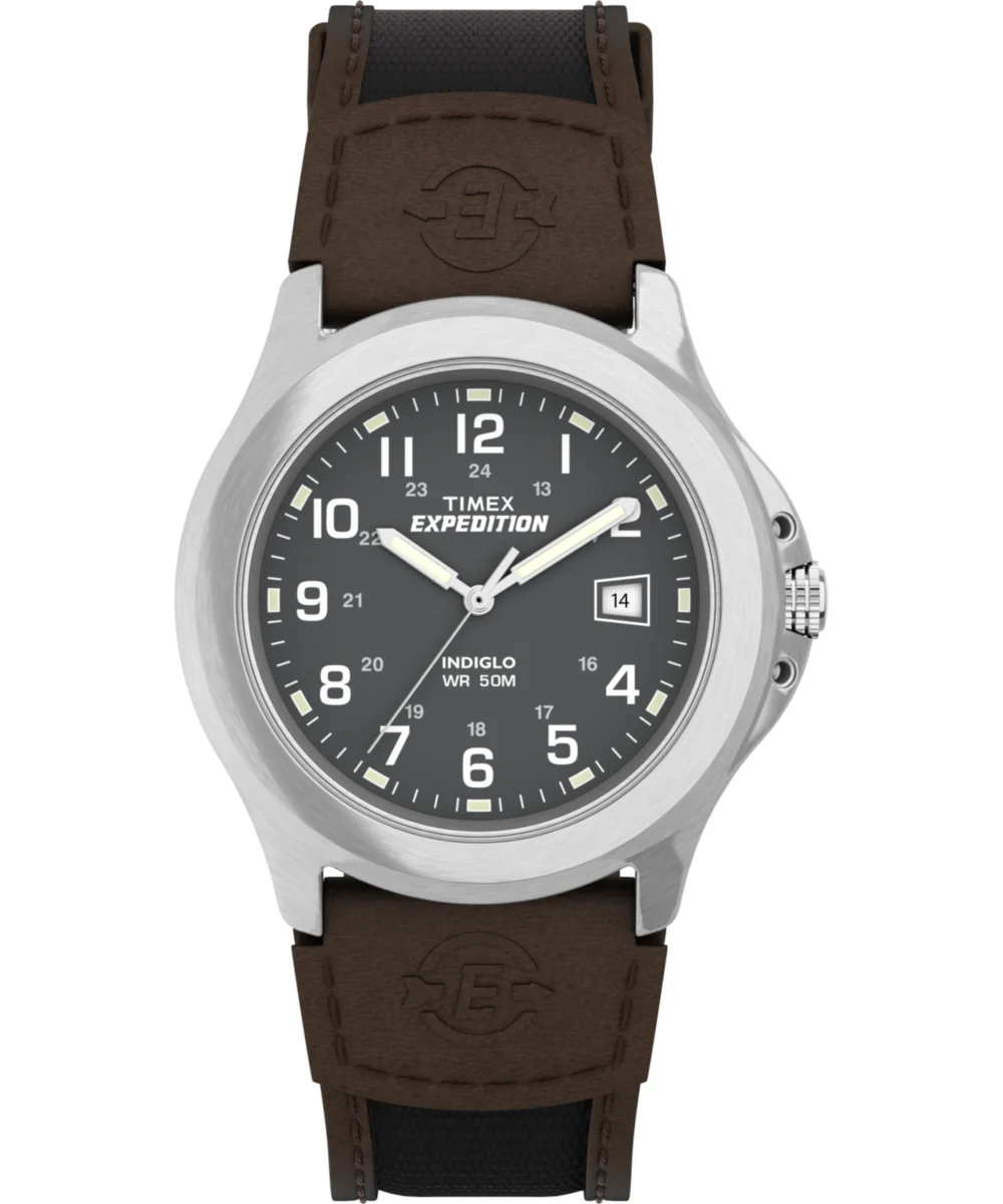 Timex Expedition Metal Field 40mm Leather Strap Watch T40091 40 mm kol saati