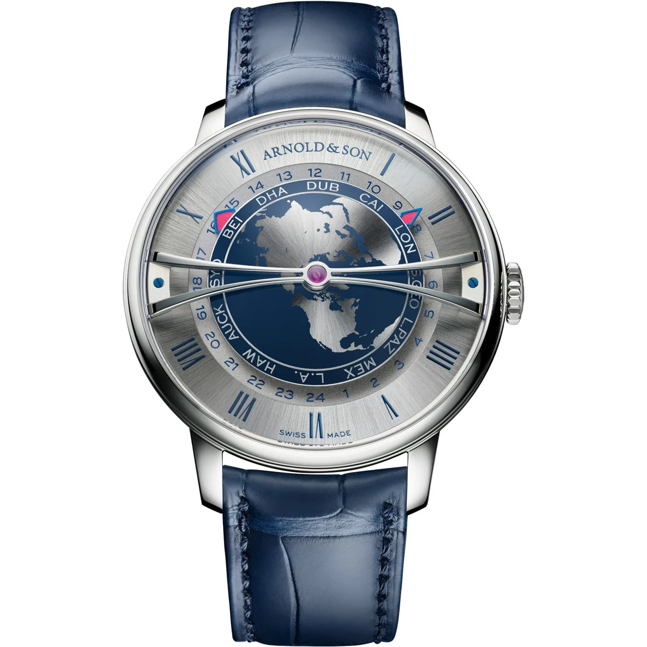Arnold & Son Globetrotter 42 Steel 1WTBS.K01A.C0263S 42 mm kol saati
