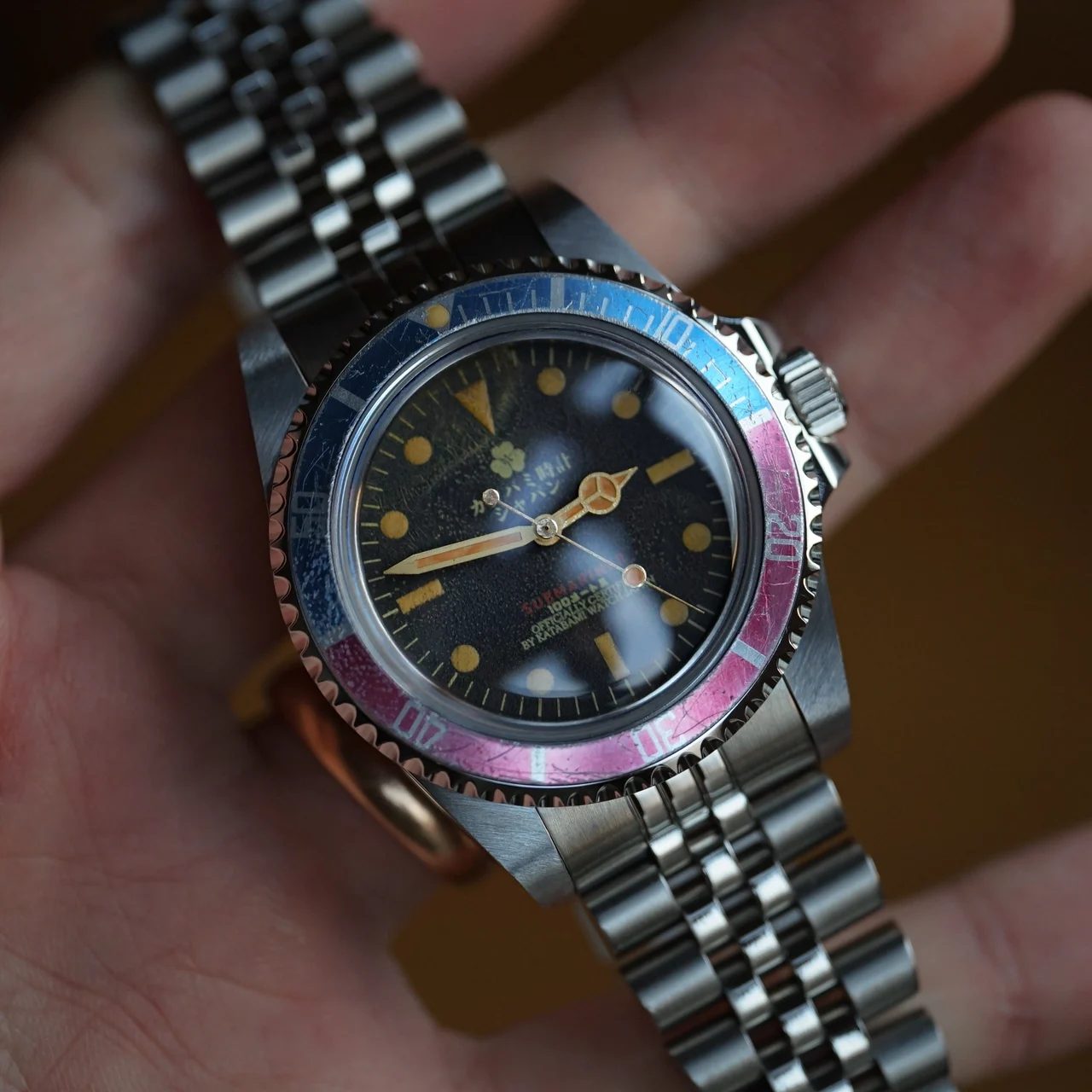 KATABAMI WATCH JAPAN 【STOCK】 The Diver “Crystallized” with PEPSI 40 mm kol saati