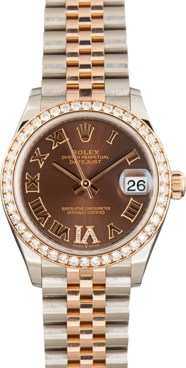 Rolex Datejust 31 Ref 278381 Chocolate Diamond Dial kol saati