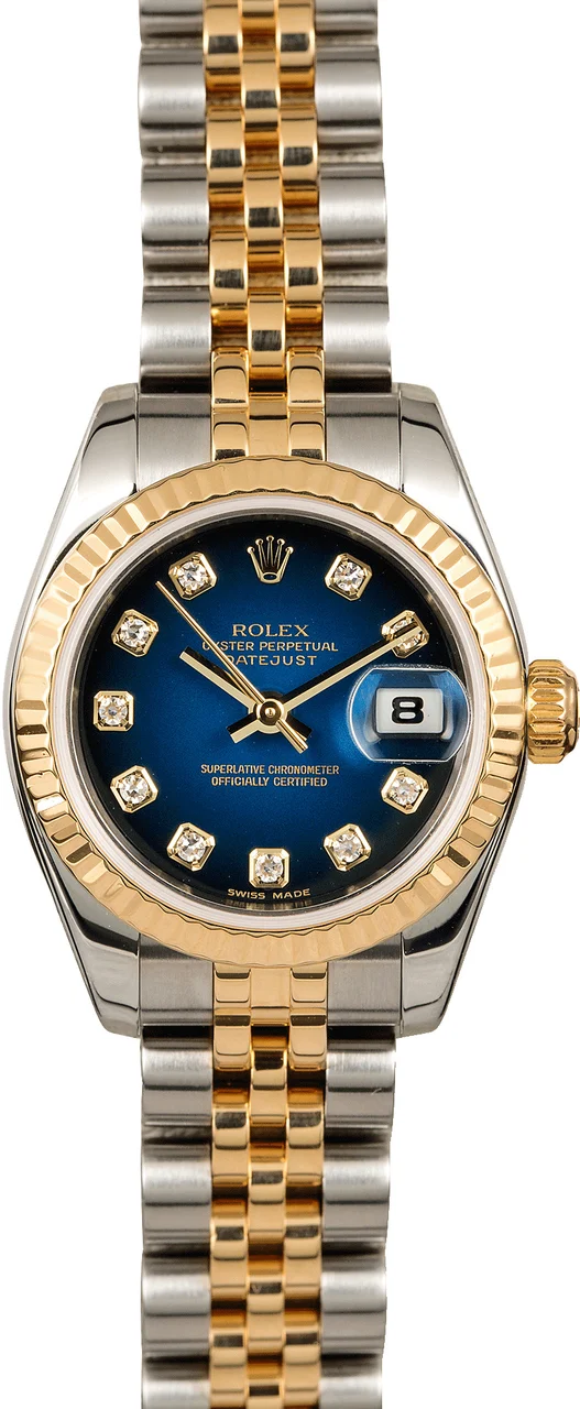 Rolex Datejust 179173 Blue Vignette Diamond Dial 179173BLVDJ kol saati