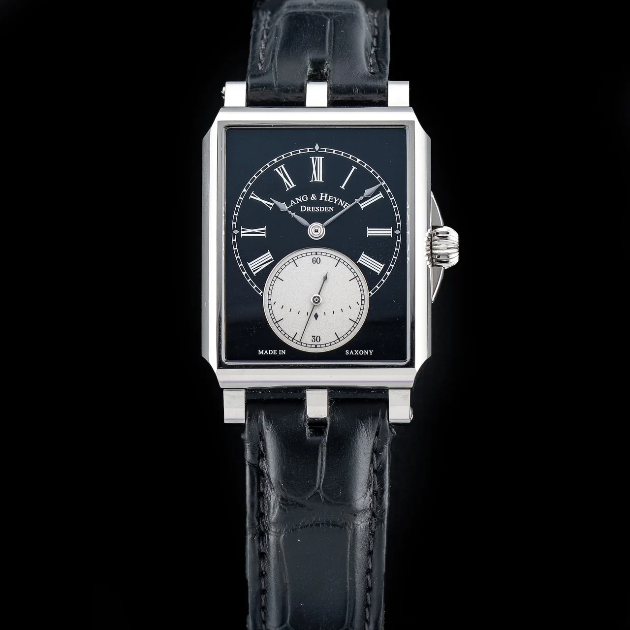 Lang & Heyne Georg Stainless Steel Black Dial 210009N34330 40 mm kol saati