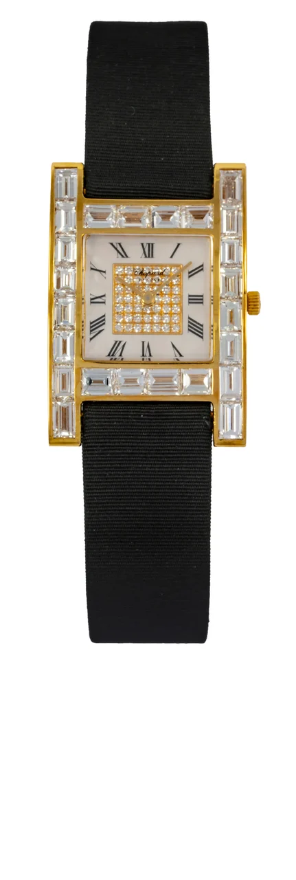 Chopard Ref. 13-6402-20-YDL, mother-of-pear and pavé-set diamond dial, diamond-set bezel; 18K yellow gold and diamonds (“ ”) kol saati