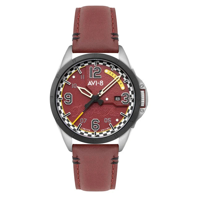 AVI-8 Mustang Twilight Tear Automatic LE with Twilight Red Dial #AV-4111-03 kol saati