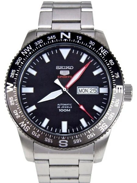 Seiko Sports 24-Jewel, Automatic with Rotating Compass Bezel #SRP669K1 kol saati