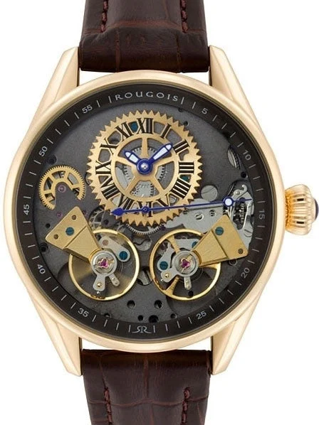 Rougois SCRATCH AND DENT - Regal Series Rose Gold Dual Escapement Automatic Watch #RS8390G