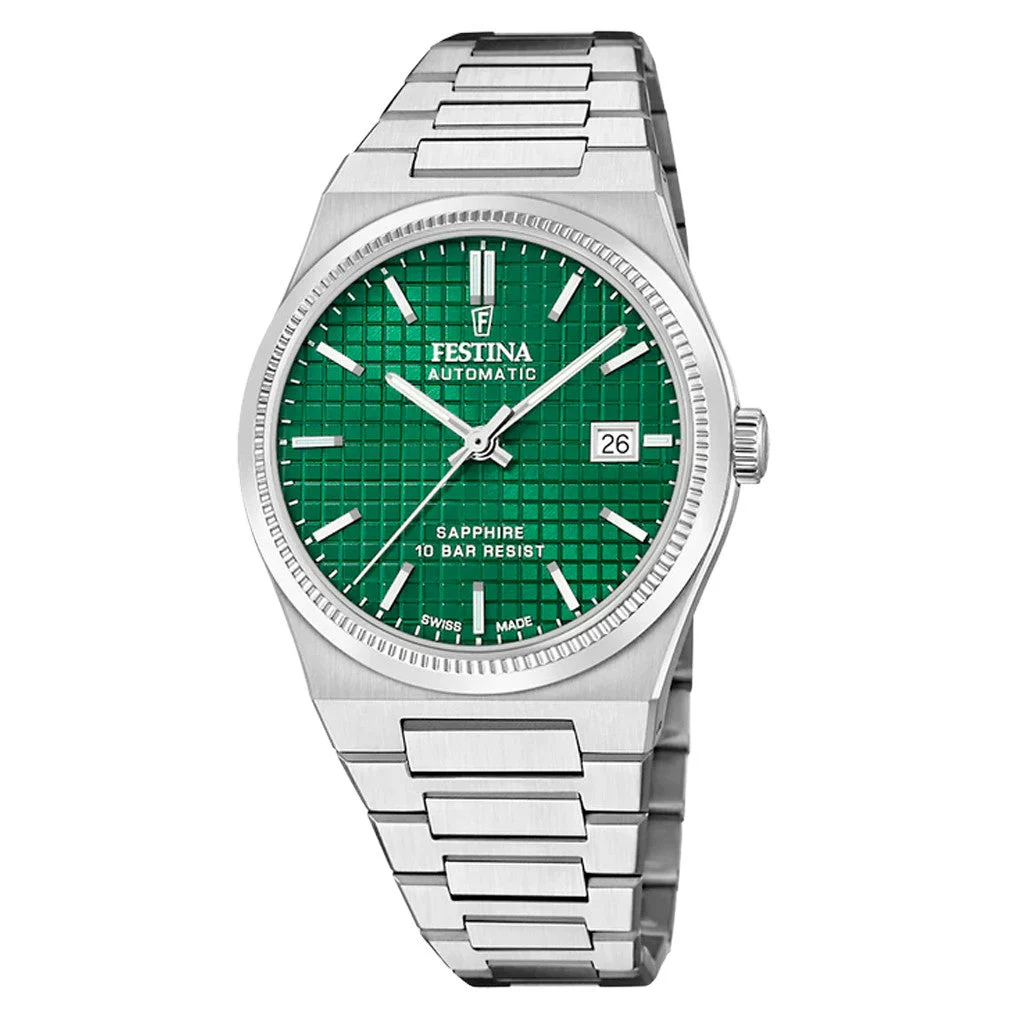 Festina Swiss Made Automatic With Green Dial #F20028-3 kol saati