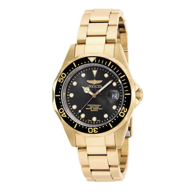 Invicta Pro Diver Watch - 37.5mm, Gold (17051) kol saati
