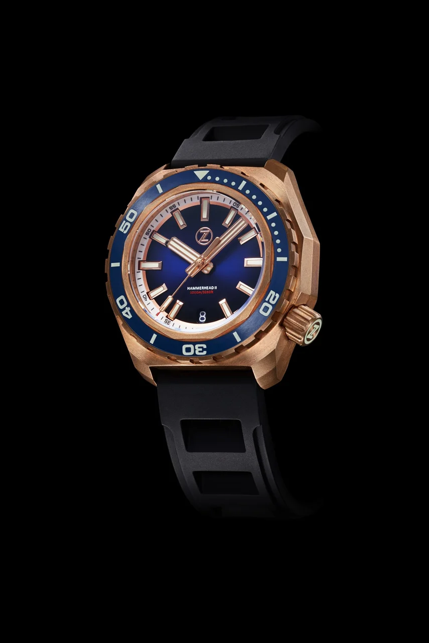 Zelos Hammerhead 2 1000m Bronze 'Midnight Blue' ETA2892 44 mm kol saati