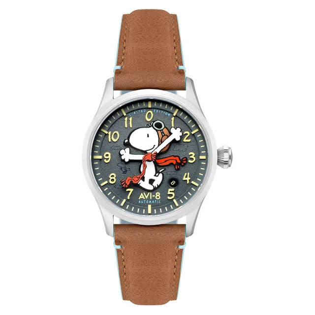 AVI-8 Peanuts Flyboy Engineer Automatic Snoopy Flying Ace #AV-4133-03 kol saati